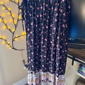 Torrid Black Skirt with Pink Floral Design